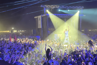 On-site ticket scanning at an outdoor concert event